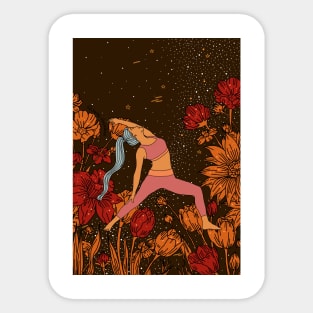 Flower Yoga Warrior Sticker